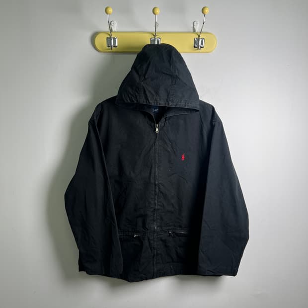 폴로 랄프로렌 블랙 후드 자켓 L