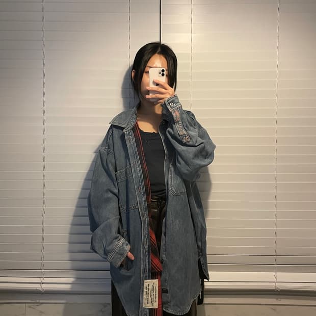 디젤 디스트로이드 레이어드 셔츠 자켓