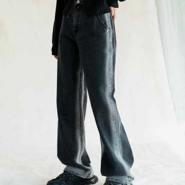Side-line Wide Pants BLACK