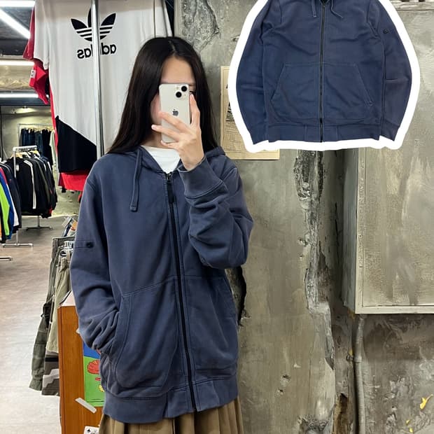 스톤아일랜드 후드집업 네이비 L #csz1189