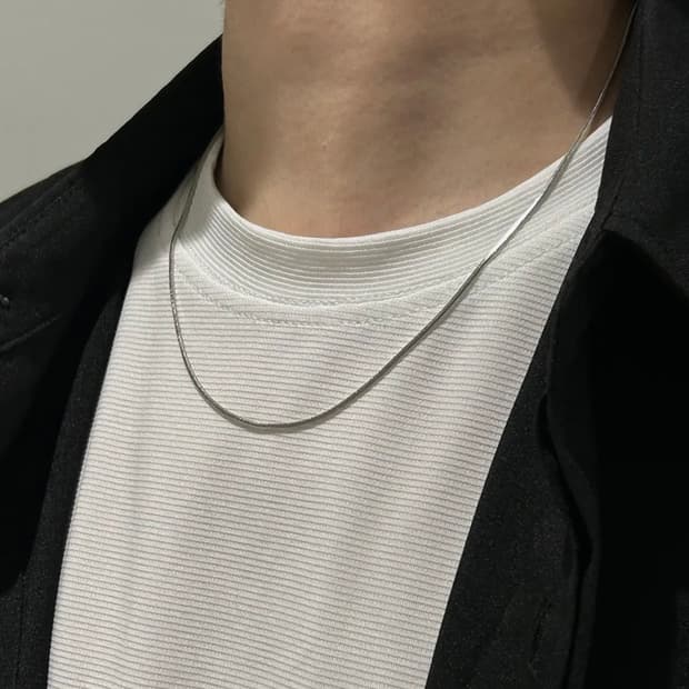 1mm 실버스네이크 체인목걸이 50cm 새상품
