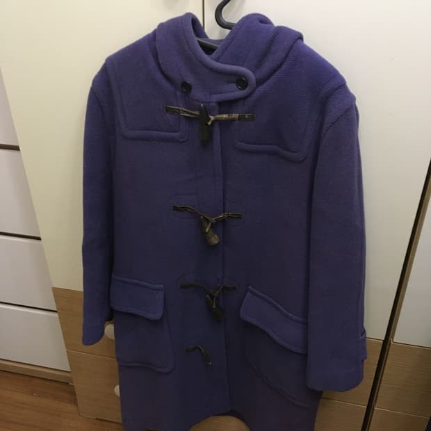 빈티지 더플코트 보라색 떡코