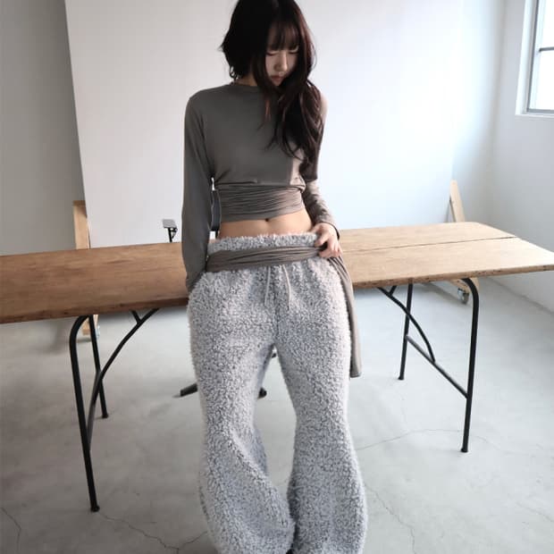 클라따 winter boucle pants (gray)