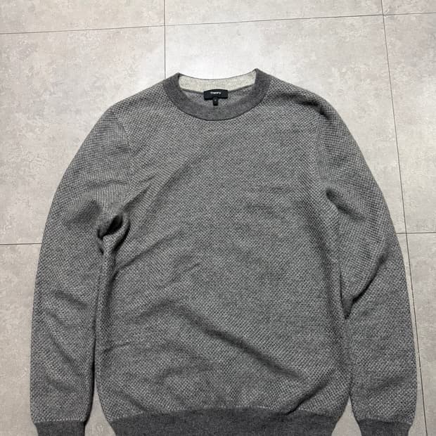 띠어리 캐시미어 100 그레이 빈티지 울 니트  95 size  
