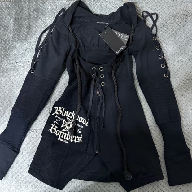 빈티지 샐비지 탑 슬리브리스