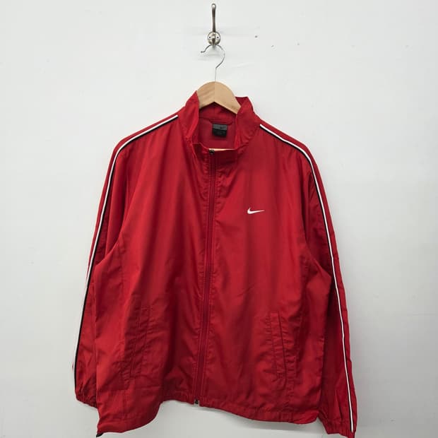 나이키 레드 바람막이 트랙 자켓 남L