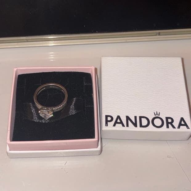판도라 pandora double band heart ring