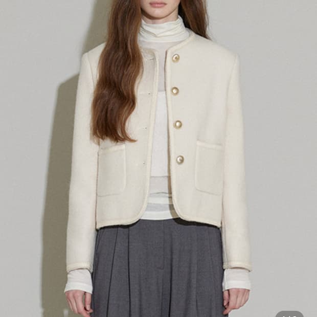 오디에스 BRITISH TWEED JACKET (IVORY)
