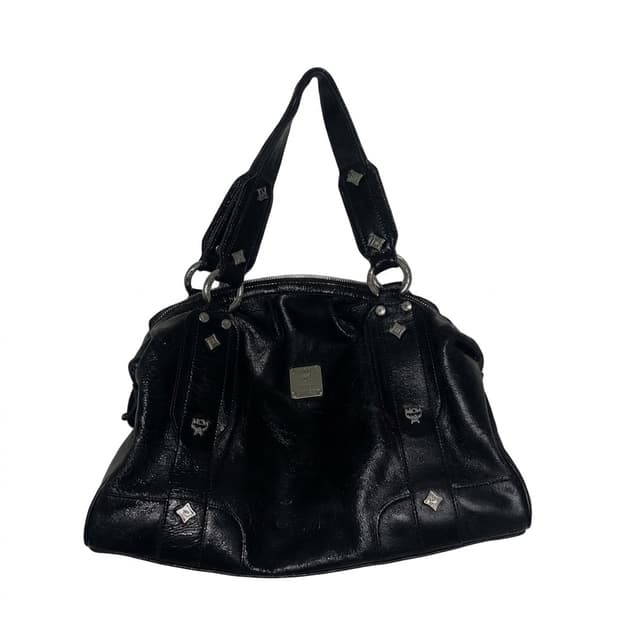 MCM 엠씨엠 shoulder bag 스터드 블랙레더 y2k 갸루 숄더백
