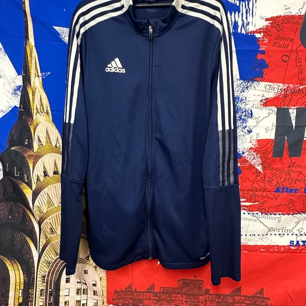 아디다스 네이비 삼선라인 져지집업 XXL110