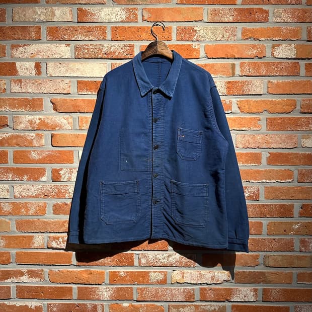 50s French Vintage Moleskin Work Jacket