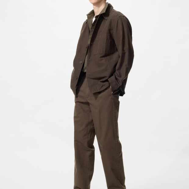 유니클로 스트레이트 치노 기장73 다크브라운