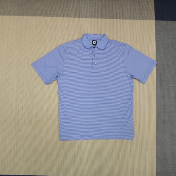 (3XL) 풋조이 스트라이프 카라 반팔 스판티
