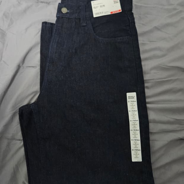 유니클로 와이드 스트레이트 진 31