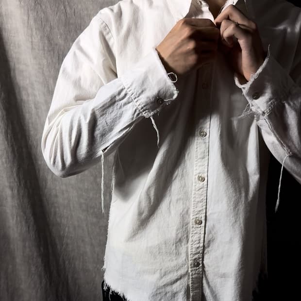Elena Dawson Frayed-Hem Cotton Shirt