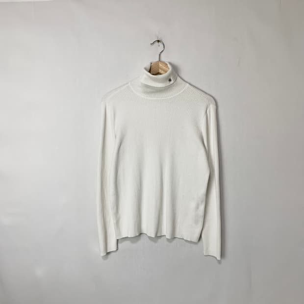랄프로렌 아이보리 목 폴라 니트 여성 XL 빈티지