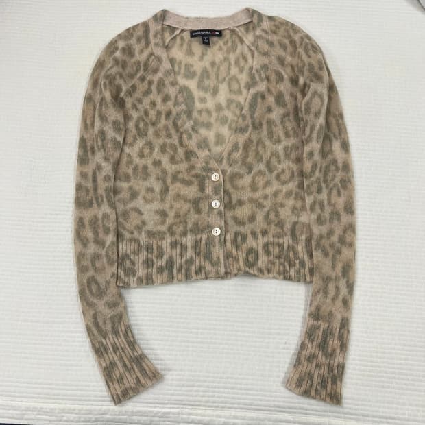 바나나리퍼블릭 레오파드 모헤어 가디건
