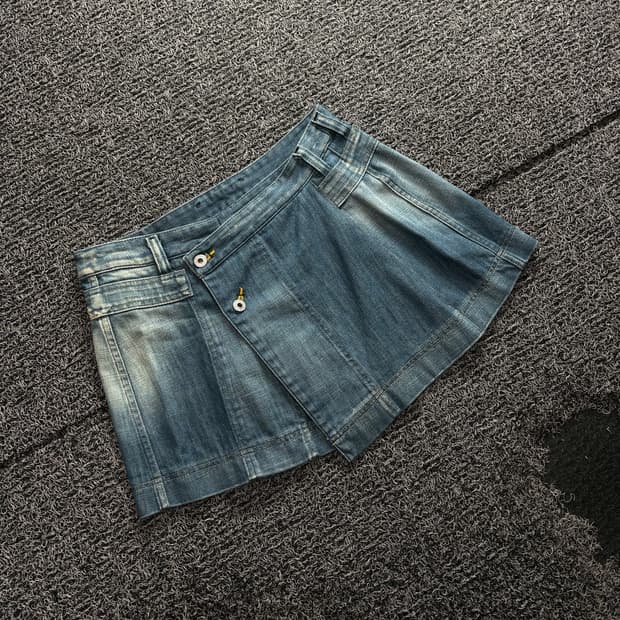 디젤 아카이브 데님 레이어드 스커트 3874