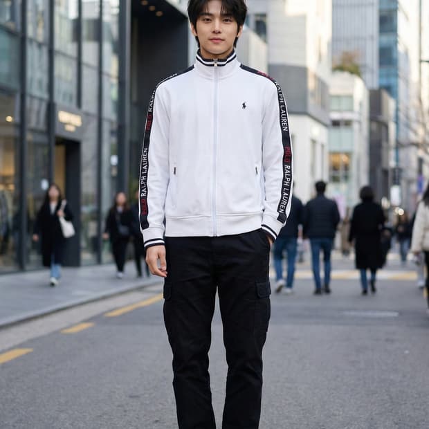 폴로 랄프로렌 로고 테이프 트랙 집업 자켓