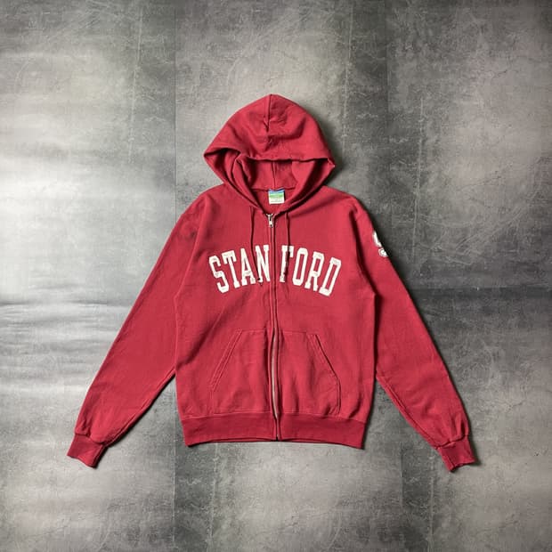 CHAMPION 챔피온 빈티지 레드 코튼 후드집업 A00429