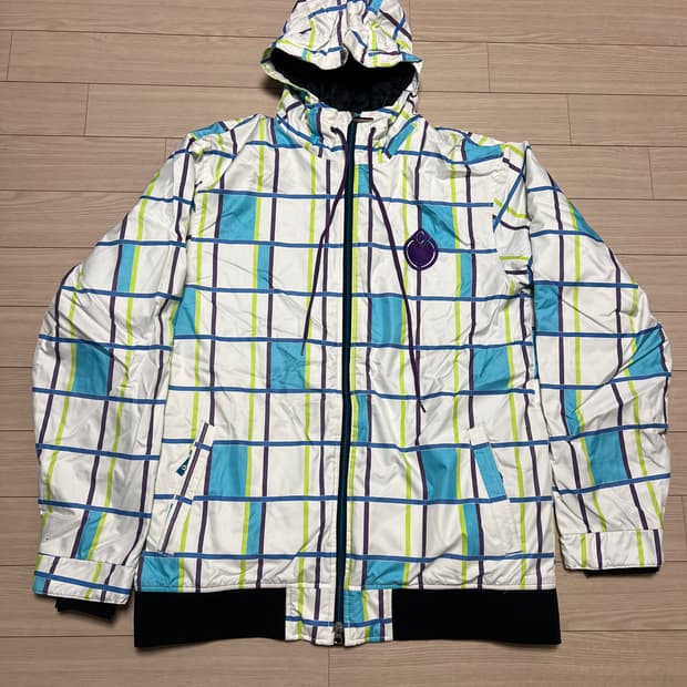 노미스(nomis) 스노우 자켓 화이트 체크 패턴 / XL