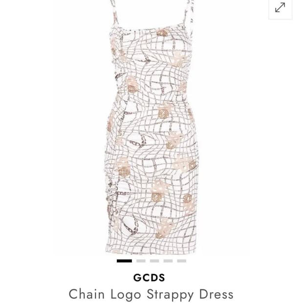 GCDS 슬리브리스 스트링 체인그래픽 미디원피스 