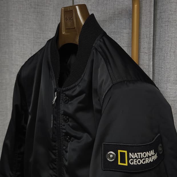 S ) 내셔널지오그래픽 유틸리티 자켓 마원 항공자켓 블랙