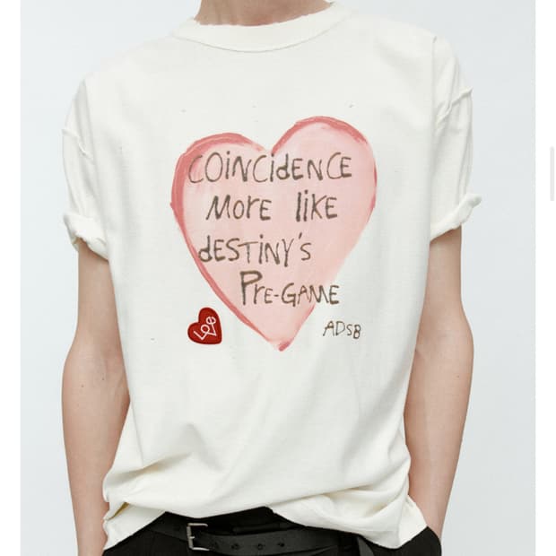 앤더슨벨 UNISEX HEART MESSAGE T-SHIRT