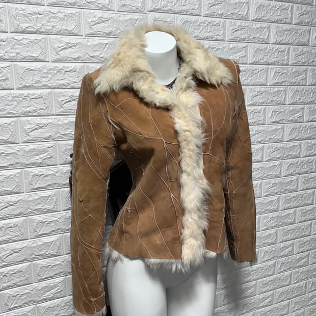 00’s 패치워크 시어링 퍼 자켓