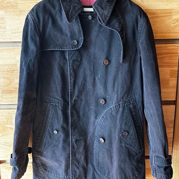 AD2004 꼼데가르송 옴므 워시드 더블 피코트