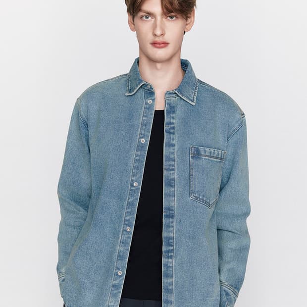 지오다노 코튼 데님 스냅 셔츠 L (새제품)