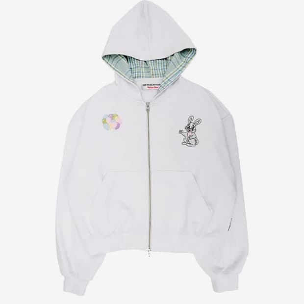 더뮤지엄비지터 RABBIT EMBROIDERY ZIPUP HOODIE
