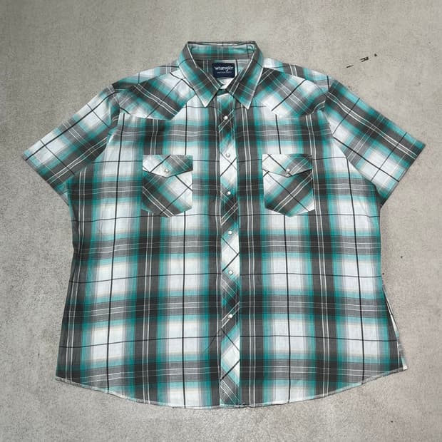 랭글러 웨스턴 체크하프셔츠 s10918