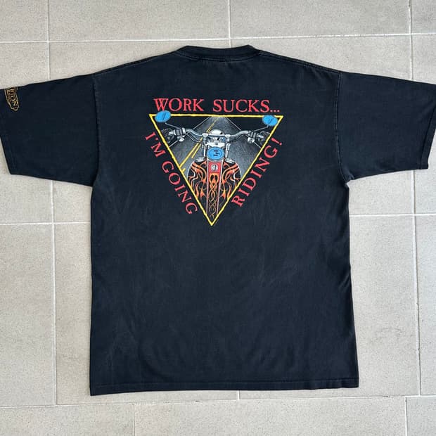 90s 빈티지 바이크 티셔츠 XL 할리데이비슨