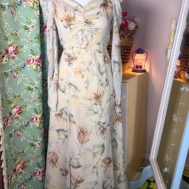 Dress💚모리세스 포레스트 셔링 원피스