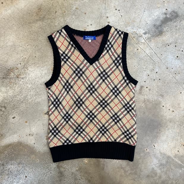 버버리 노바체크 니트 베스트