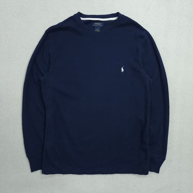 폴로 랄프 로렌 와플 긴팔티 L 네이비