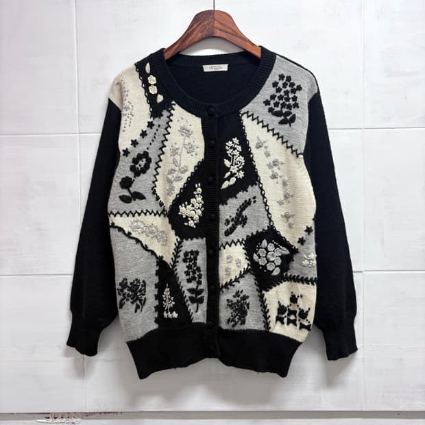 핸드메이드 꽃자수 가디건 모리걸 jpn
