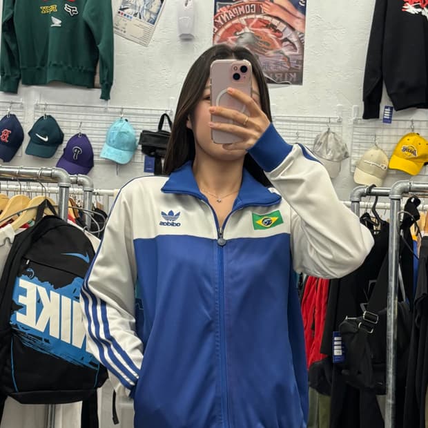 아디다스 파이어버드 브라질 흰파 트랙탑 져지 M