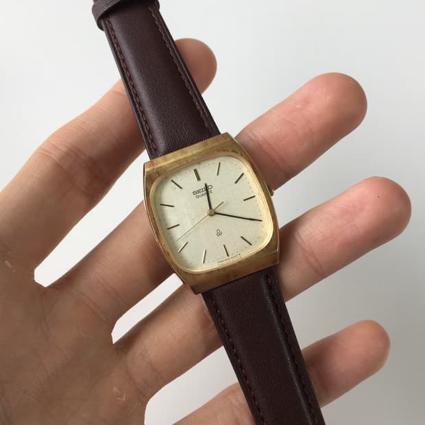 80s seiko vintage gold square quartz