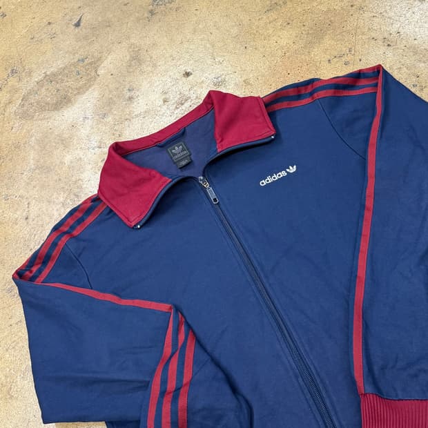 아디다스 네이비 버건디 베켄바우어 져지 트랙탑 95