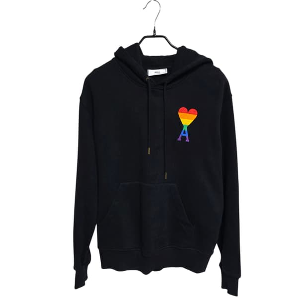 아미 레인보우 빅하트 후드티셔츠