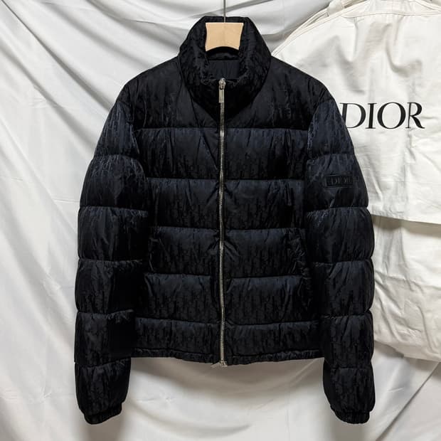 [S+급/50] 디올 오블리크 패딩 블랙 풀구성