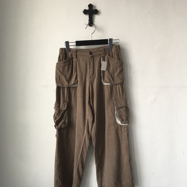 Lace trimming cago pants