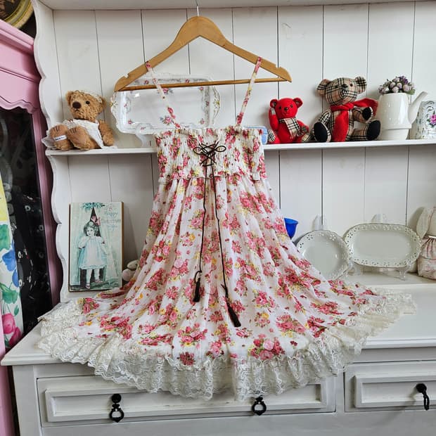 0327로즈 플라워 레이스 원피스