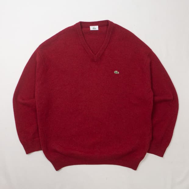 00s 라코스테 브이넥 울 니트 스웨터