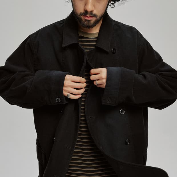 비헤비어Moleskin French DB Jacket FadedBlack