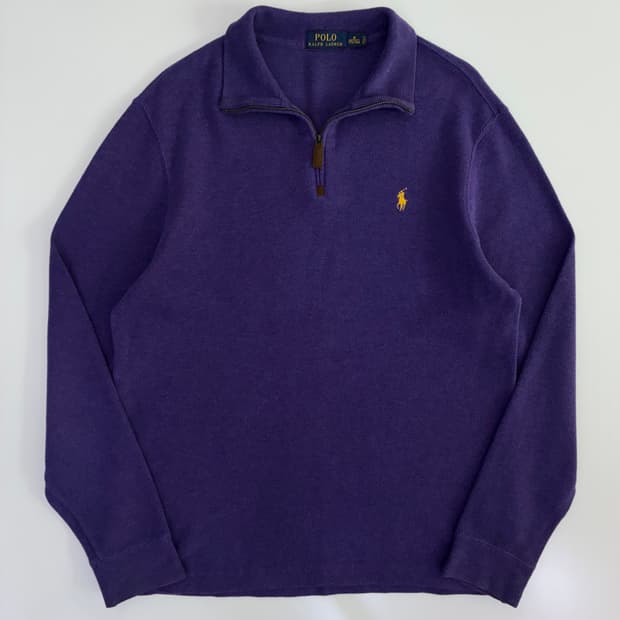Polo  폴로 랄프로렌 자수 코튼 퍼플 반집업