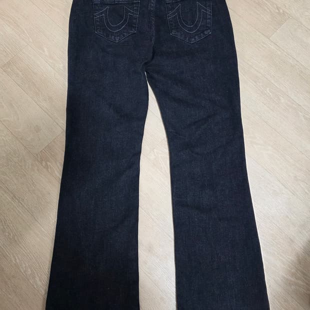 트루릴리전 부츠컷 흑청 기모 데님 팬츠 32