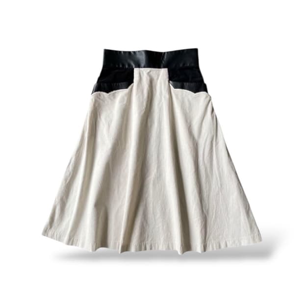 toga pulla 레더 포인트 미디 스커트 토가퓰라